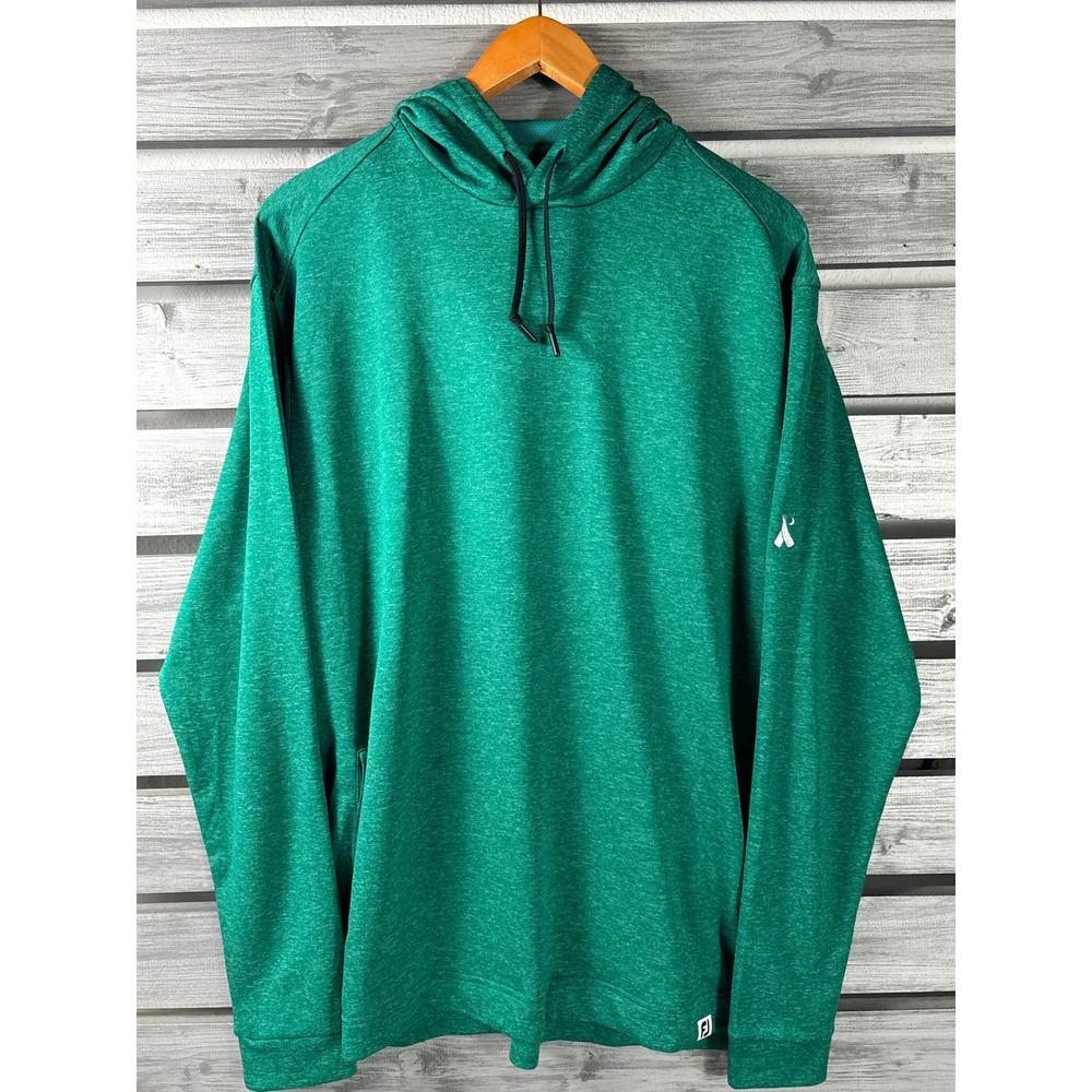 FootJoy Mens Large Blank Green Performance Golf Hoodie Teepee Logo FJ  MINT NWOT